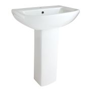 Milano Dalton - Modern 600mm Basin with Full Pedestal - (1 Tap Hole)