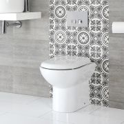 Milano Irwell - Modern Round Back to Wall Toilet with Soft Close Seat