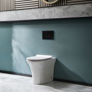 Milano Marbury - White Modern Back To Wall Toilet with Soft Close Seat