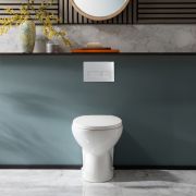 Milano Newby - White Modern Back To Wall Toilet with Soft Close Seat