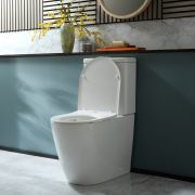Milano Brunswick - Modern Close Coupled Toilet with Soft Close Seat - Choice of Flush Button Finish