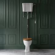 Milano Richmond - Traditional Comfort Height High Level Toilet with Cistern and Oak Seat - Choice of Finish