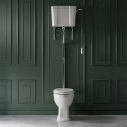 Milano Richmond - Traditional High Level Toilet with Cistern and White Seat - Choice of Finish