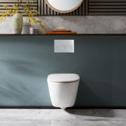 Milano Sutton - White Modern Wall Hung Toilet with Soft Close Seat