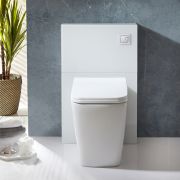 Milano Arca - White 500mm Back to Wall Complete WC Unit with Back to Wall Toilet and Soft Close Seat