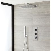 Milano Arvo - Chrome Thermostatic Shower with Shower Head and Hand Shower (2 Outlet)