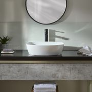 Milano Berkely - White Modern Oval Countertop Basin - 500mm x 390mm (No Tap-Holes)