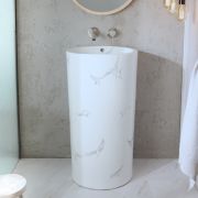 Milano Rivington - Marble Effect Modern Freestanding Basin - 460mm x 445mm (No Tap Holes)