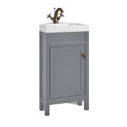 Milano Aston - 450mm Traditional Cloakroom Corner Vanity Unit with Basin - Choice of Finish and Handles