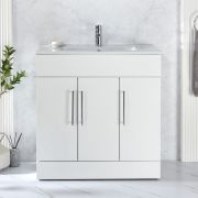 Milano Lurus - 810mm Modern Vanity Unit with Basin - Choice of Finish and Handles