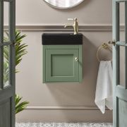 Milano Thornton - 400mm Wall Hung Traditional Cloakroom Vanity Unit with Basin - Choice of Basin, Finish and Handles