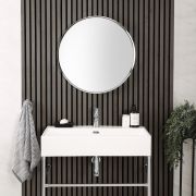 Milano Annalise - Chrome Round Wall Hung Mirror - 600mm