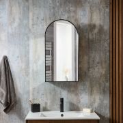 Milano Ava - Modern Arched Mirrored Cabinet - 400mm x 750mm