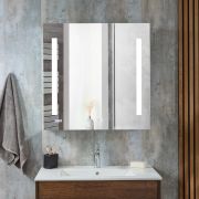 Milano Ossa - Modern Anti-Fog LED Mirrored Cabinet - 750mm x 750mm