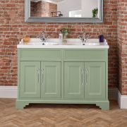 Milano Thornton - 1210mm Traditional Vanity Unit with Double Basin - Choice of Finish and Handles