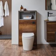 Milano Bexley - Dark Oak Open Shelf 600mm WC Unit (Excluding Pan)