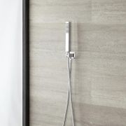 Milano Arvo - Modern Square Hand Shower with Integrated Wall Bracket and Outlet Elbow - Chrome