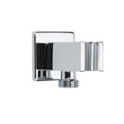 Milano Arvo - Modern Square Integrated Outlet Elbow and Bracket for Hand Showers - Chrome