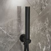 Milano Otto - Round Pencil Hand Shower with Wall Bracket and Integrated Outlet Elbow - Choice of Finish
