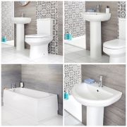 Milano Ballam - Modern Bathroom Suite with Straight Standard Bath