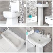 Milano Elswick - Modern Bathroom Suite with Straight Standard Bath