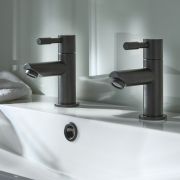 Milano Nero - Modern Basin Pillar Taps - Black