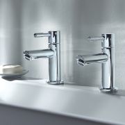 Milano Mirage - Modern Bath Pillar Taps - Chrome