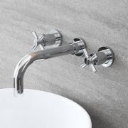 Milano Select - Modern Wall Mounted Basin Mixer Tap - Chrome