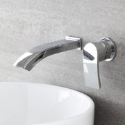 Milano Razor - Modern Wall Mounted Basin Mixer Tap - Chrome