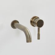 Milano Clarus - Modern Wall Mounted Basin Mixer Tap - Aged Gold