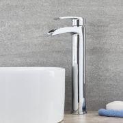 Milano Razor - Modern Waterfall High Rise Mono Basin Mixer Tap - Chrome