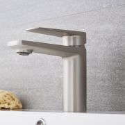 Milano Hunston - Modern Mono Basin Mixer Tap - Brushed Nickel