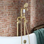 Milano Zandra - Industrial Style Freestanding Bath Shower Mixer Tap with Hand Shower - Choice of Finish