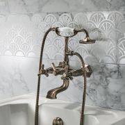 Milano Earlham - Art Deco Wall Mounted Bath Shower Mixer Tap - Choice of Finish