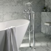 Milano Earlham - Art Deco Freestanding Bath Shower Mixer Tap with Hand Shower - Choice of Finish