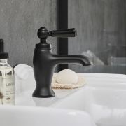Milano Elizabeth - Single Lever Mono Basin Mixer Tap - Black