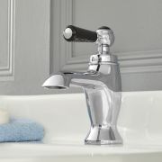 Milano Elizabeth - Traditional Single Lever Mono Basin Mixer Tap - Chrome and Black