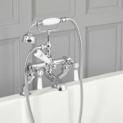 Milano Elizabeth - Traditional Lever Bath Shower Mixer Tap - Chrome and White