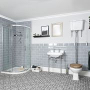 Milano Richmond - Shower Suite with Quadrant Enclosure, High Level Toilet and Washstand Basin