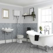 Milano Richmond - Traditional Bathroom Suite with Freestanding Bath, High Level Toilet and Washstand Basin