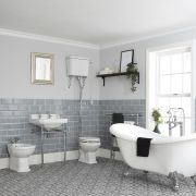 Milano Richmond - Traditional Bathroom Suite with Freestanding Bath, High Level Toilet, Washstand Basin and Bidet