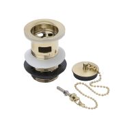 Milano - Traditional Slotted Basin Waste with Chain - Brushed Brass