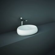 RAK Cloud - Matt White Modern Oval Countertop Basin - 580mm x 400mm (No Tap-Holes)