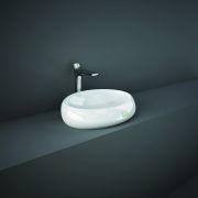 RAK Cloud - Gloss White Modern Oval Countertop Basin - 580mm x 400mm (No Tap-Holes)