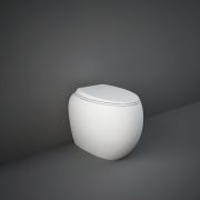 RAK Cloud - Matt White Modern Rimless Back to Wall Toilet with Soft Close Seat
