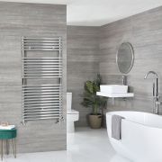 Milano Arno Dual Fuel - Chrome Bar on Bar Heated Towel Rail - 1190mm x 450mm