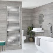 Milano Arno Dual Fuel - Chrome Bar on Bar Heated Towel Rail - 1738mm x 450mm