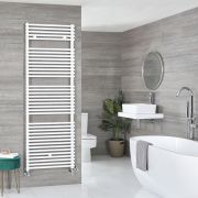 Milano Arno Dual Fuel - White Bar on Bar Heated Towel Rail - 1738mm x 450mm