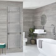 Milano Arno Dual Fuel - Chrome Bar on Bar Heated Towel Rail - 1738mm x 600mm