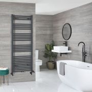 Milano Neva Dual Fuel - Anthracite Heated Towel Rail - 1600mm x 500mm